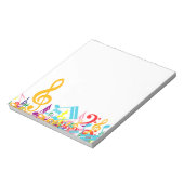 Colorful Jumked Musical Notes Notitieblok (Linkerzijde)