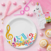 Colorful Jumked Musical Notes Papieren Bordje (Feest)