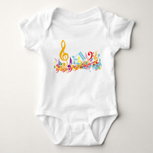 Colorful Jumked Musical Notes Romper