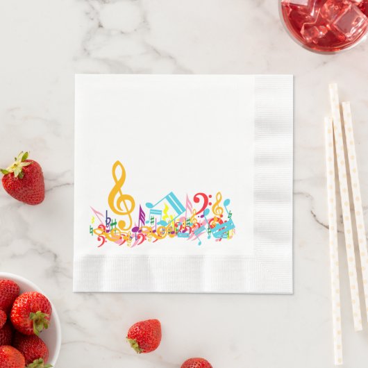 Colorful Jumked Musical Notes Servetten (Insitu)