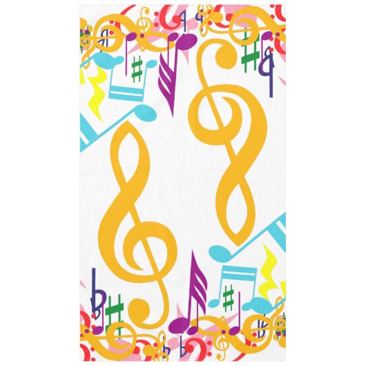 Colorful Jumked Musical Notes Tafelkleed (Voorkant)