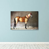 Colorful Jumping Horse Canvas Afdruk (Insitu (Houten vloer))