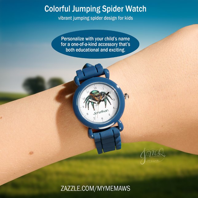 Colorful Jumping Spider Kids Design Horloge (Colorful Jumping Spider Kids Design Watch)