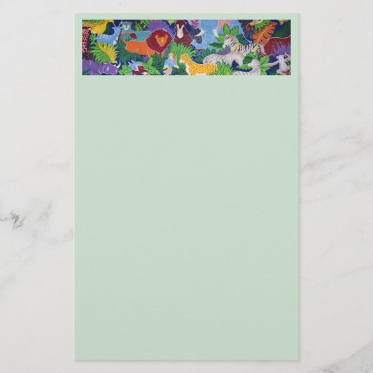 Colorful Jungle Animals Stationery Briefpapier (Voorkant)