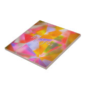 Colorful Kaleidoscoop, DIY Name & Art White Script Tegeltje (Zijkant)
