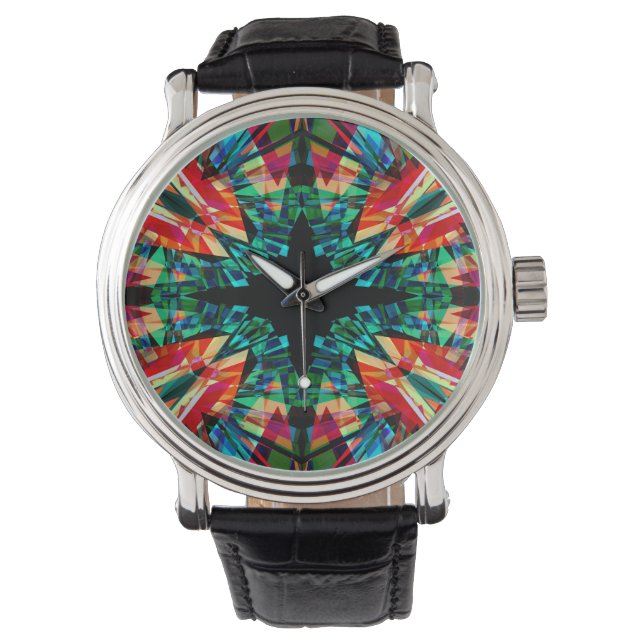Colorful kaleidoscoop horloge (Voorkant)