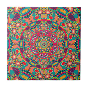 Colorful  Kaleidoscope Mandala Pattern Tegeltje