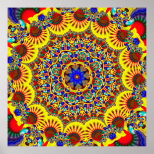 Colorful Kaleidoscope Patroon Poster