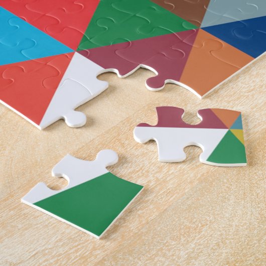 Colorful Kaleidoscope Patterned Jigzaag Puzzle Legpuzzel (Zijkant)