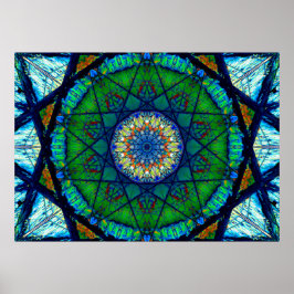 Colorful Kaleidoscopic Mosaic | Abstract Mandala Poster