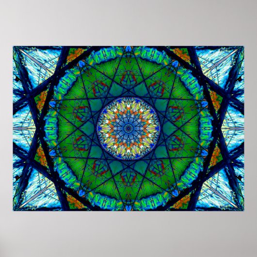 Colorful Kaleidoscopic Mosaic | Abstract Mandala Poster (Voorkant)