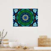 Colorful Kaleidoscopic Mosaic | Abstract Mandala Poster (Keuken)