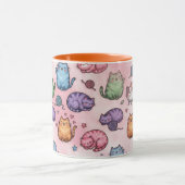 Colorful Kawaii Chubby Cats Pattern Mok (Midden)