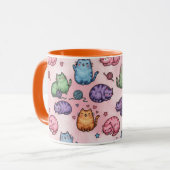 Colorful Kawaii Chubby Cats Pattern Mok (Voorkant links)