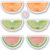 Colorful Kawaii Waterverf Fruits Sticker (Voorkant)