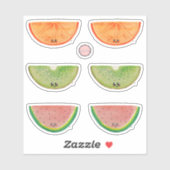 Colorful Kawaii Waterverf Fruits Sticker (Vel)