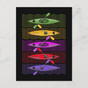Colorful Kayak Paddling Adventures Kayaking Briefkaart