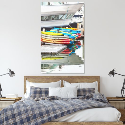 Colorful Kayaks Canvas Afdruk (Insitu (Slaapkamer))
