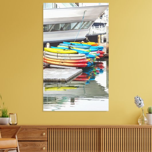 Colorful Kayaks Canvas Afdruk (Insitu (Woonkamer))