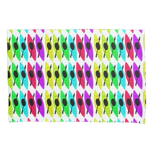 Colorful Kayaks Pillow Case Kussensloop (Voorkant)