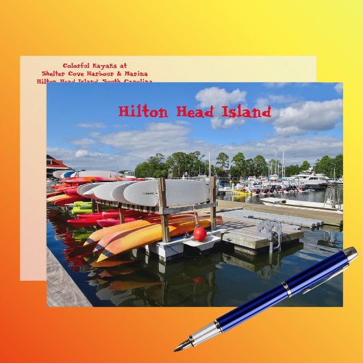 Colorful Kayaks Shelter Cove Marina Hilton Head SC Briefkaart