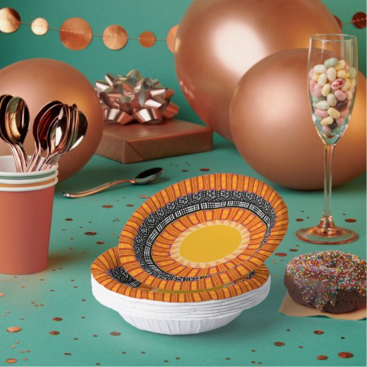 Colorful Kente Afrocentric Pattern-Borden Papieren Kommen (Multi)