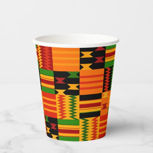 Colorful Kente Ankara Paper Cups Papieren Bekers (Voorkant)