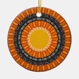 Colorful Kente Design Ceramic Ornament