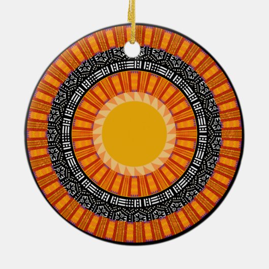 Colorful Kente Design Ceramic Ornament (Achterkant)