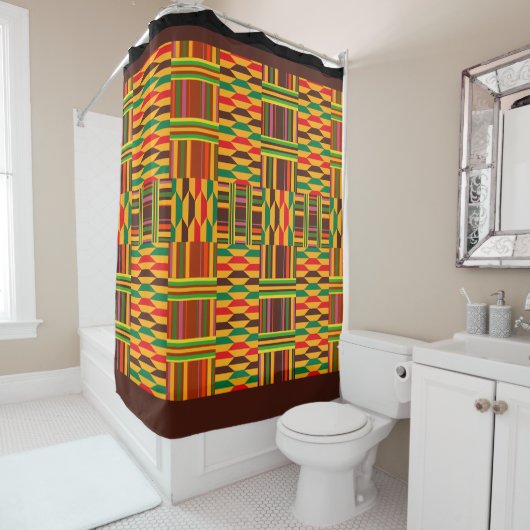 Colorful Kente Douchegordijn (In situ)