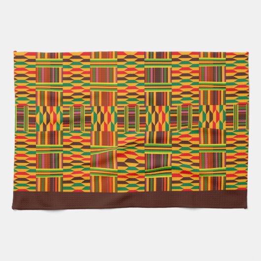 Colorful Kente Ethnic Patroon Theedoek (Horizontaal)