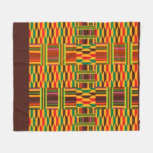 Colorful Kente Fleece Deken (Voorkant (Horizontaal))
