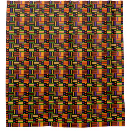 Colorful Kente Mode Douchegordijn (Voorkant)