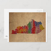 Colorful Kentucky County Art Briefkaart (Voorkant / Achterkant)