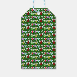 Colorful KerstAngels Pattern Cadeaulabel
