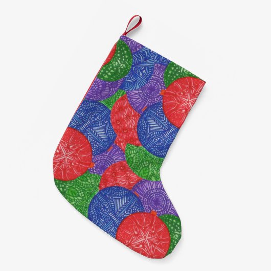 Colorful Kerstballen Stocking Kleine Kerstsok (Voorkant (Hangend))