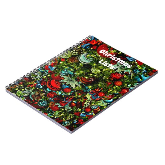 Colorful kerstbling Ornamenten Journal Notitieboek (Linkerzijde)