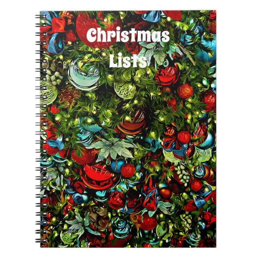 Colorful kerstbling Ornamenten Journal Notitieboek (Voorkant)
