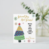 Colorful kerstboomhandsanitizer met cadeaukaart vo (Staand voorkant)