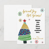 Colorful kerstboomhandsanitizer met cadeaukaart vo (Voorkant / Achterkant)