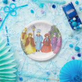 Colorful KerstCarolers Papieren Bordje (Feest)