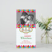 Colorful Kerstfeestay-fotokaarten Feestdagenkaart (Staand voorkant)