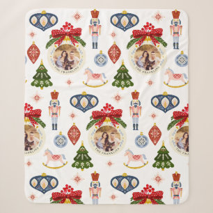 Colorful Kerstfoto Decoratief Sherpa Blanket Deken