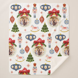 Colorful Kerstfoto Decoratief Sherpa Blanket Sherpa Deken