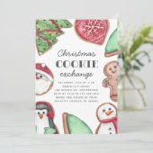 Colorful Kerstkoekje Exchange Party Kaart (Staand voorkant)
