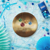 Colorful kerstkroezen op gele Bokeh Papieren Bordje (Feest)