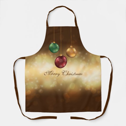 Colorful kerstkroezen op gele Bokeh Schort (Voorkant)