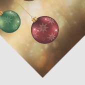 Colorful kerstkroezen op gele Bokeh Tissuepapier (Detail)