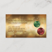 Colorful kerstkroezen op gele Bokeh Visitekaartje (Achterkant)