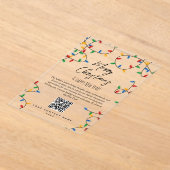 Colorful Kerstlams Company Business QR Code Acryl Uitnodigingen (Laagn)